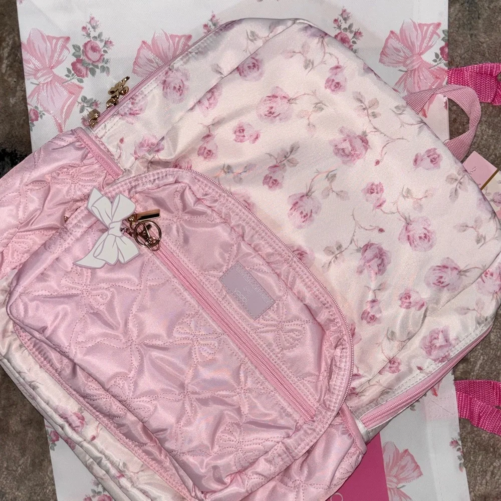 LoveShackFancy x yoobi Pink sterling dusk floral backpack